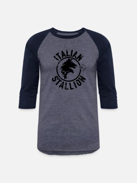 Italian Stallion - Unisex Baseball T-Shirt - heather blue/navy