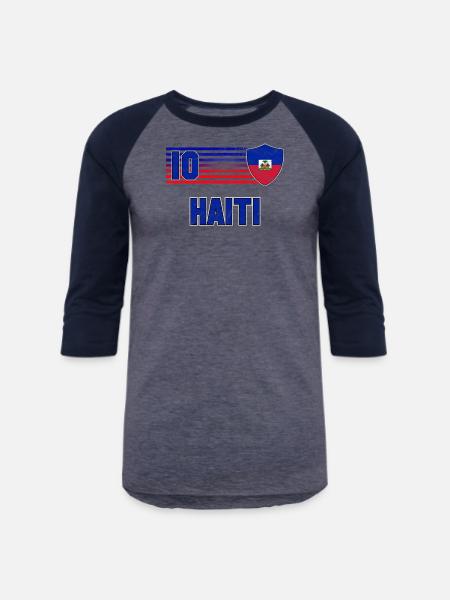 Haiti - Unisex Baseball T-Shirt - heather blue/navy