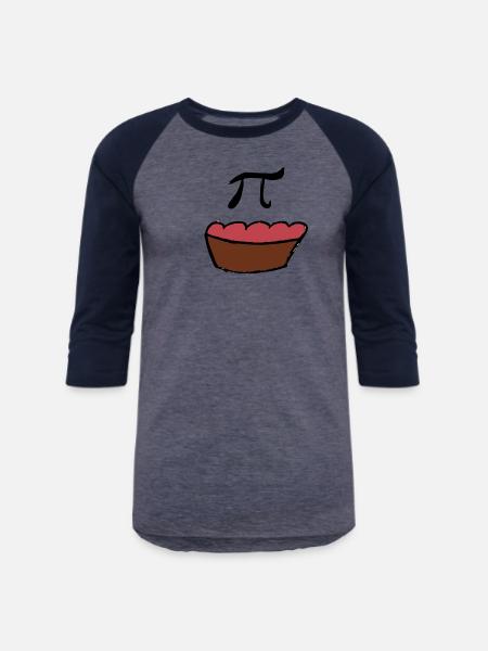 Pi = Pie - Unisex Baseball T-Shirt - heather blue/navy