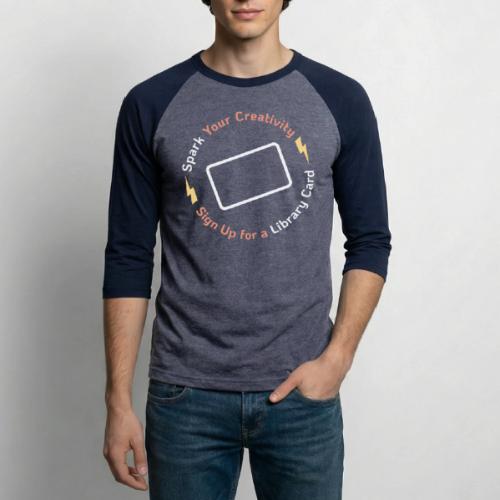 Library Card Sign-up Month - Spark Your Creativity - Unisex Baseball T-Shirt