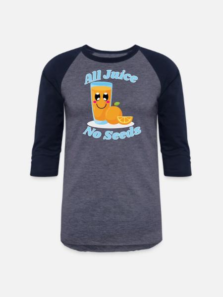 All juice no seeds - Unisex Baseball T-Shirt - heather blue/navy