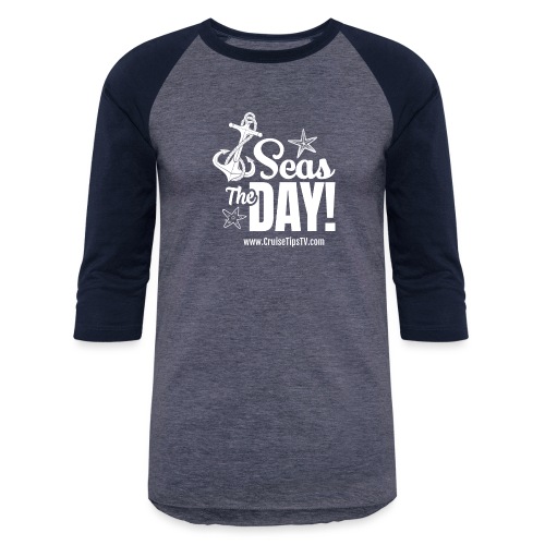 Seas The Day White - Unisex Baseball T-Shirt