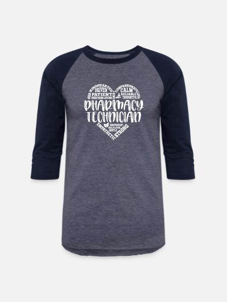 Pharmacy technician, tech, subway art - Unisex Baseball T-Shirt - heather blue/navy