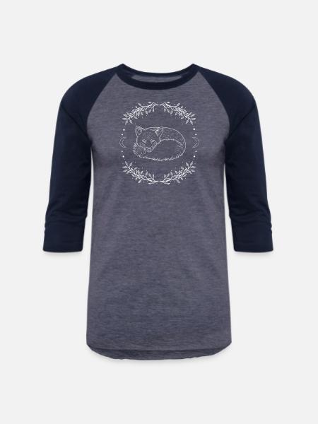 Lunar fox - Unisex Baseball T-Shirt - heather blue/navy