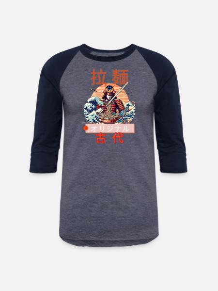 ramen - Unisex Baseball T-Shirt - heather blue/navy