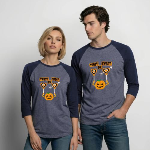 Trust Or Cheat Candies Halloween Spooky Pumpkin - Unisex Baseball T-Shirt