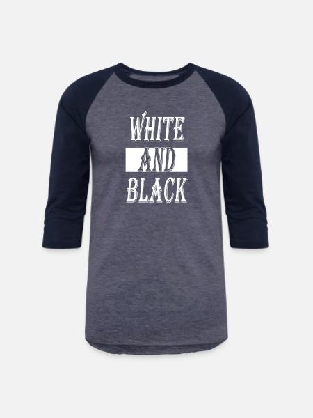 White and Black - Unisex Baseball T-Shirt - heather blue/navy