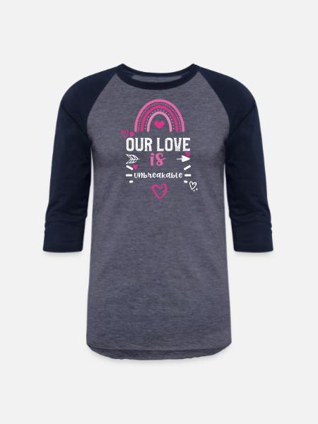 Our love is unbreakable - Unisex Baseball T-Shirt - heather blue/navy