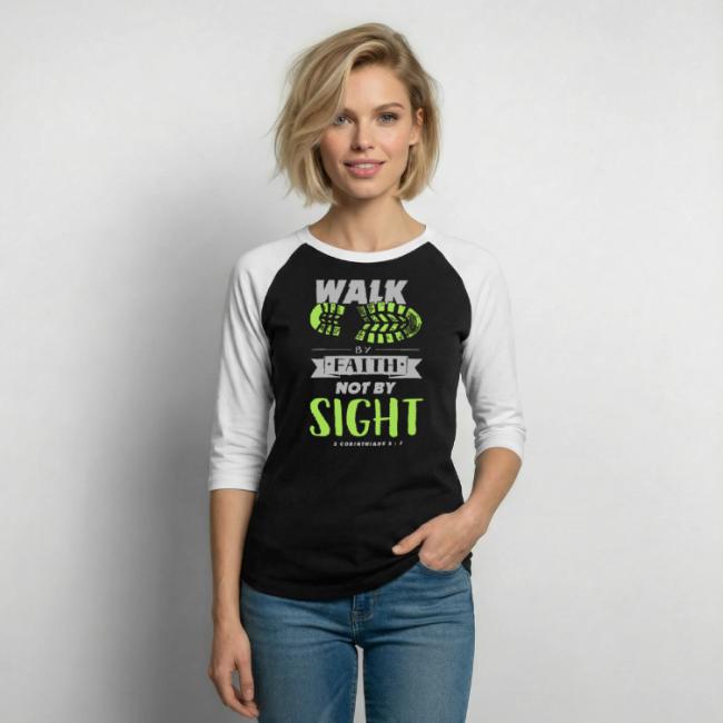 Walk by Faith Not by Sight - Lime & Gray