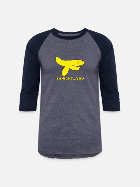 Hand Banana - Unisex Baseball T-Shirt - heather blue/navy