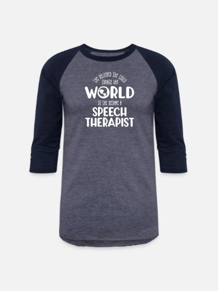 Speech therapist, Speech therapy - Unisex Baseball T-Shirt - heather blue/navy