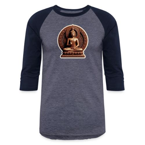 Buddha Statue in meditation and Hand Mudra - Unisex Baseball T-Shirt