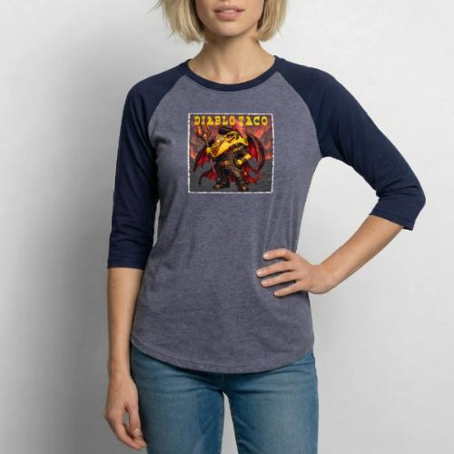 The Diablo Taco Spicy Demon Character - Unisex Baseball T-Shirt