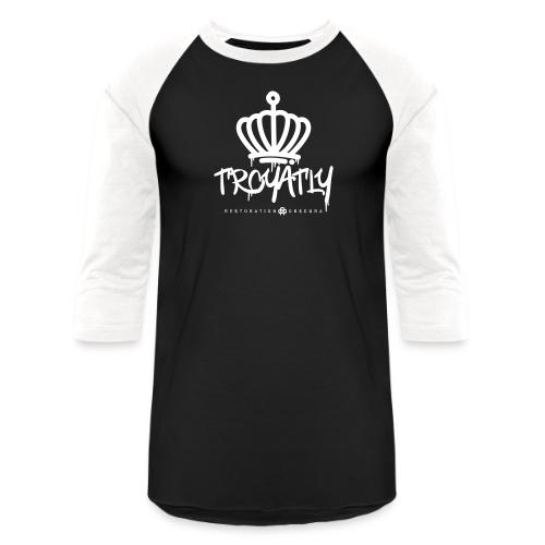RO Troyalty Tag White - Unisex Baseball T-Shirt