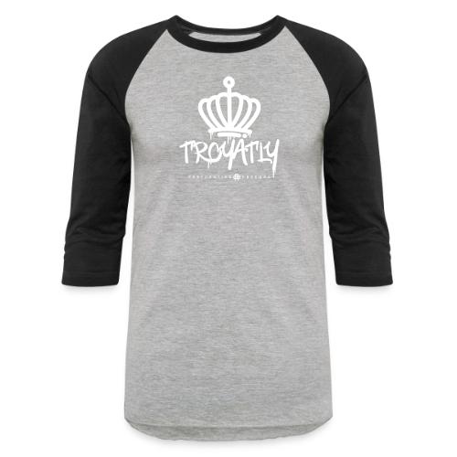 RO Troyalty Tag White - Unisex Baseball T-Shirt