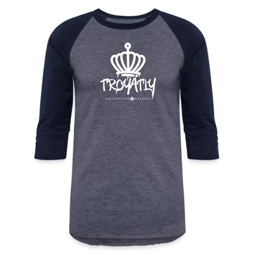 RO Troyalty Tag White - Unisex Baseball T-Shirt