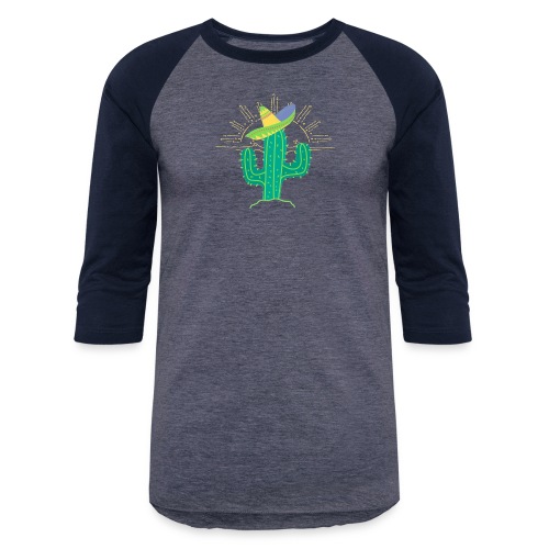 sunset cactus retro style - Unisex Baseball T-Shirt