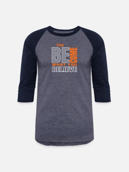 Motivational Quotes - Unisex Baseball T-Shirt - heather blue/navy