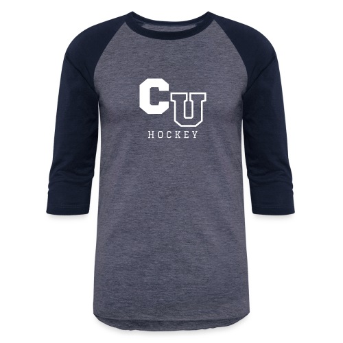 CU Hockey White - Unisex Baseball T-Shirt