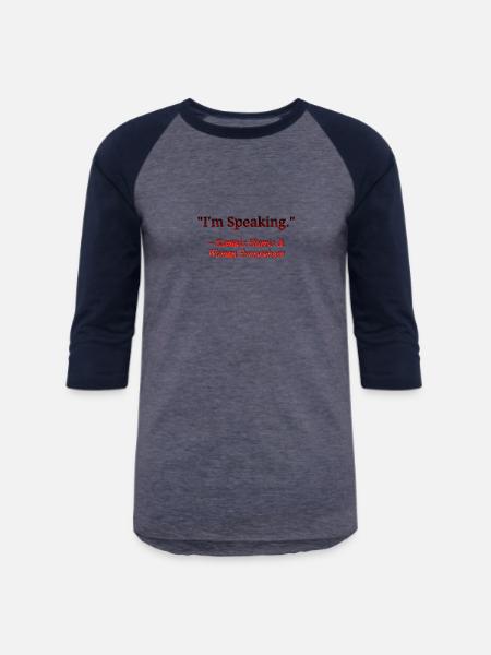 Im Speaking - Unisex Baseball T-Shirt - heather blue/navy