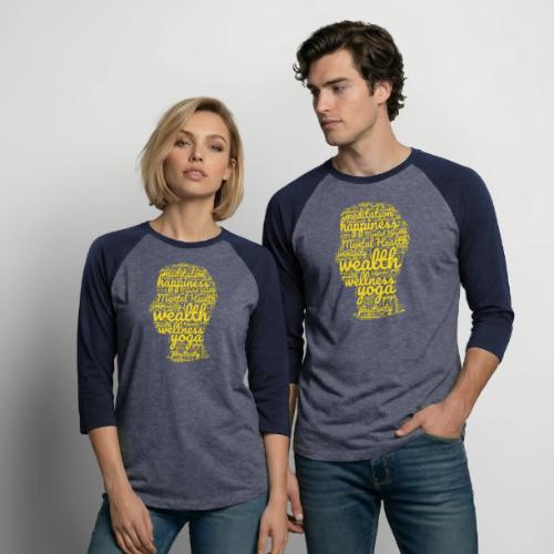 Mental Health Matters Typography Merch - Unisex Baseball T-Shirt