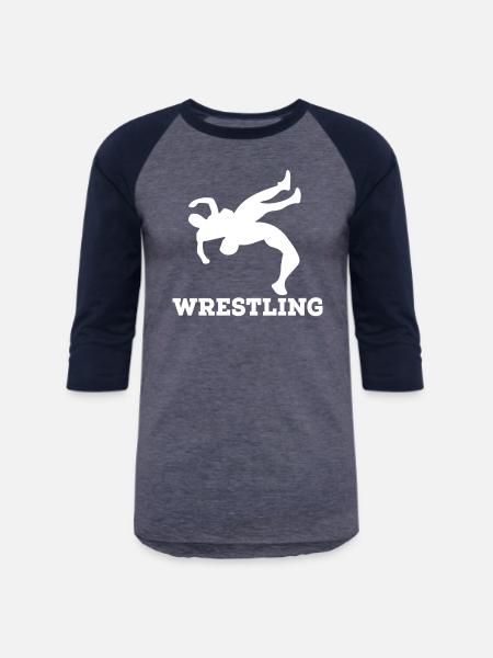 wrestling - Unisex Baseball T-Shirt - heather blue/navy