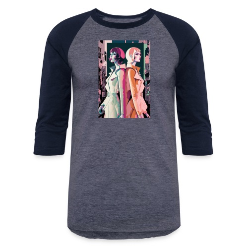 Trench Coats - Vibrant Colorful Fashion Portrait - Unisex Baseball T-Shirt
