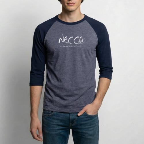 White NECCA Logo - Unisex Baseball T-Shirt