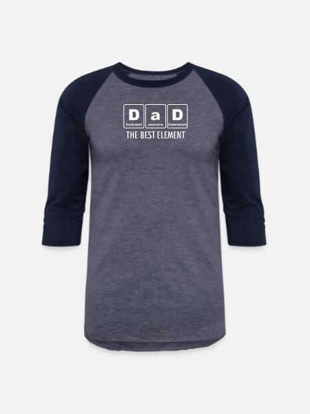 Dad The Best Element - Unisex Baseball T-Shirt - heather blue/navy