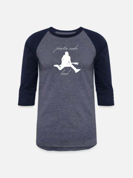 Practise_Make_Loud_-1- - Unisex Baseball T-Shirt - heather blue/navy