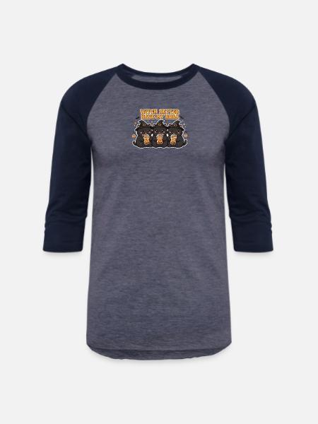 Witch Boba Trio Cats - Unisex Baseball T-Shirt - heather blue/navy