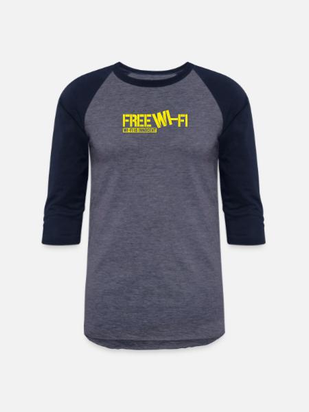 Wi-Fi is Innocent - Unisex Baseball T-Shirt - heather blue/navy