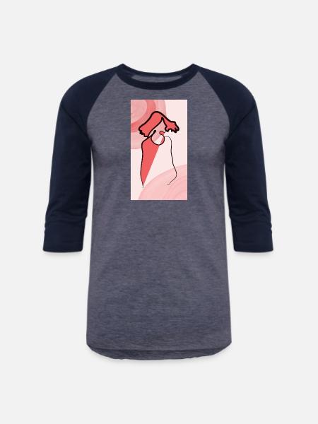 Abstract mono girl - Unisex Baseball T-Shirt - heather blue/navy