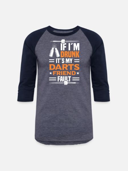 Darts Dart Player - Unisex Baseball T-Shirt - heather blue/navy