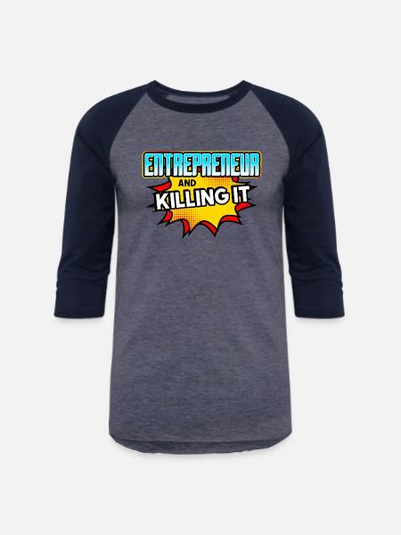 Entrepreneur And Killing It - Unisex Baseball T-Shirt - heather blue/navy