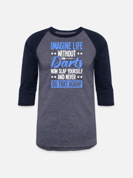 Darts Dart Player - Unisex Baseball T-Shirt - heather blue/navy