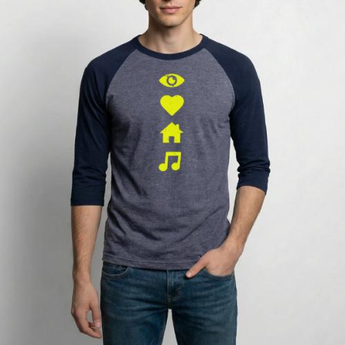 I Love House Music yellow - Unisex Baseball T-Shirt