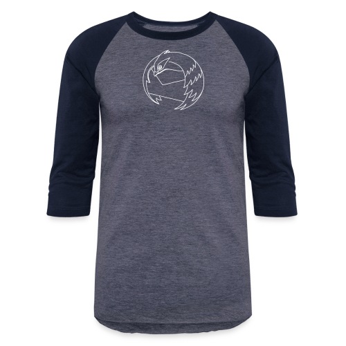Thunderbird White Outline - Unisex Baseball T-Shirt