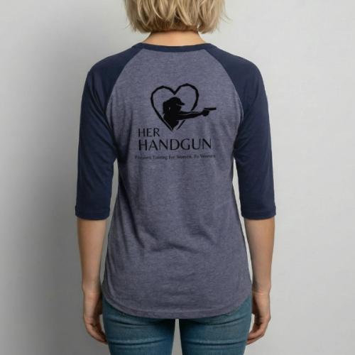 Her Handgun Logo and Tag Line - Unisex Baseball T-Shirt