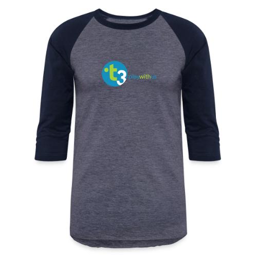 Play With Us (Tri-Color Logo) - Unisex Baseball T-Shirt
