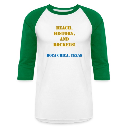 Beach, History and Rockets - Unisex Baseball T-Shirt