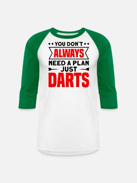 Darts Dart Player - Unisex Baseball T-Shirt - white/kelly green
