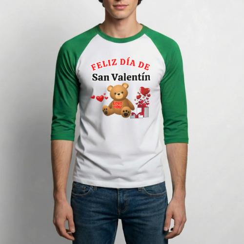 Valentine's Day Celebration Bears Love Hearts. - Unisex Baseball T-Shirt