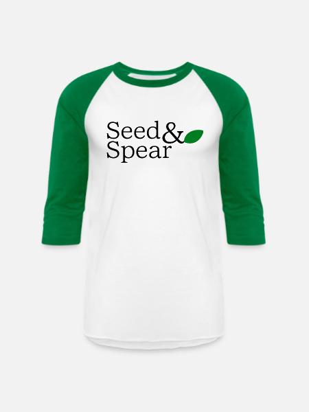 Seed Spear - Unisex Baseball T-Shirt - white/kelly green