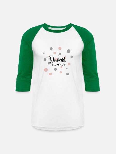 Weekend - Unisex Baseball T-Shirt - white/kelly green