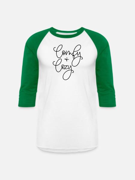 comfy and cozy - Unisex Baseball T-Shirt - white/kelly green