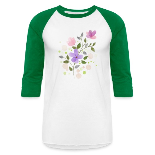 Flower Design - Unisex Baseball T-Shirt
