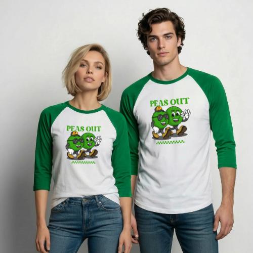 PEAS OUT! - Unisex Baseball T-Shirt