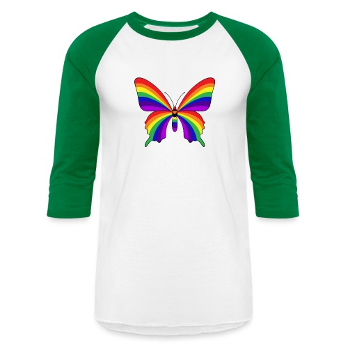 Rainbow Butterfly - Unisex Baseball T-Shirt