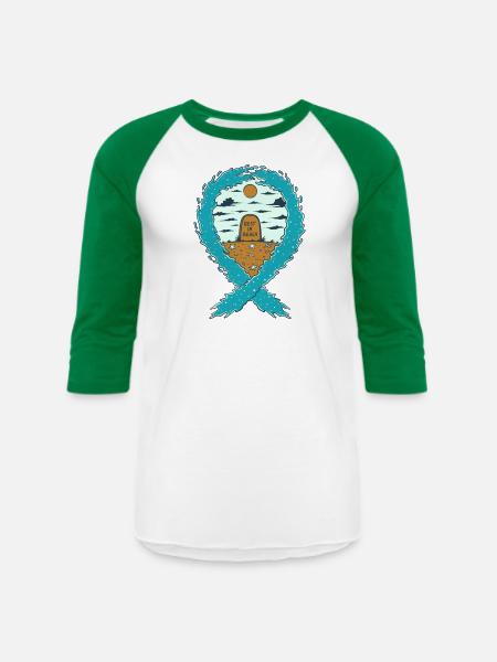 REST IN BEACH - Unisex Baseball T-Shirt - white/kelly green